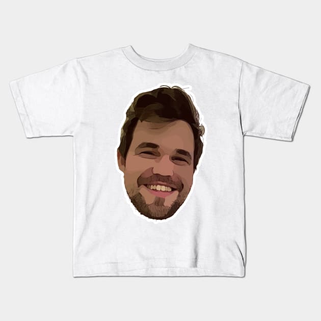 Magnus Carlsen Vector Art Kids T-Shirt by Playful Creatives